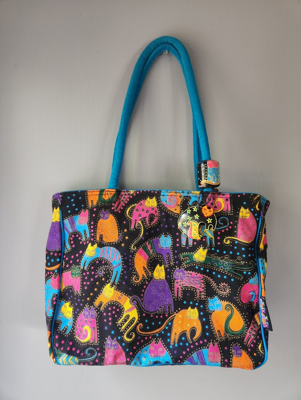 Laurel Burch Cat Pattern Canvas Tote